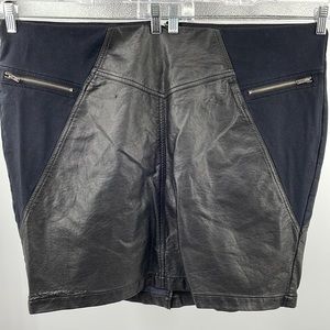 Lane Bryant black Faux Leather panel Skirt Size 22